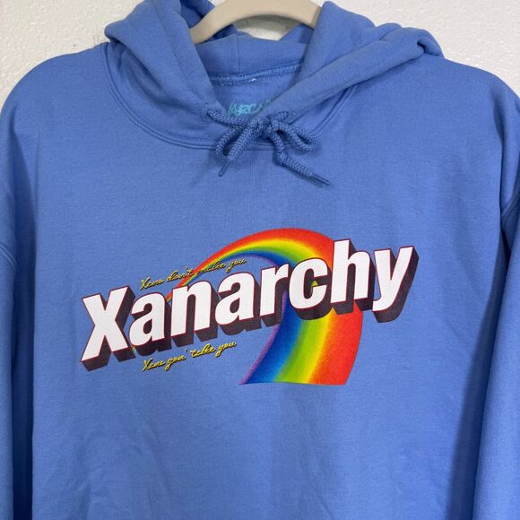 Lil Xan Hoodie Mens Medium Anarchy Tour Candy Print Official Merch Music Blue M - Picture 4 of 12